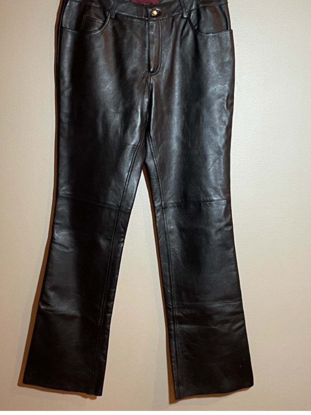 Margaret Godfrey Black Leather Pants 8 Straight Leg